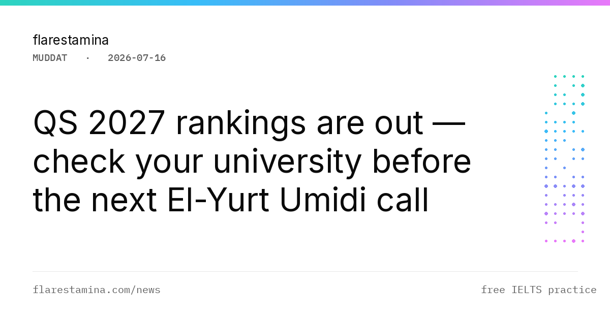 QS 2027 rankings are out — check your university before the next El-Yurt Umidi call
