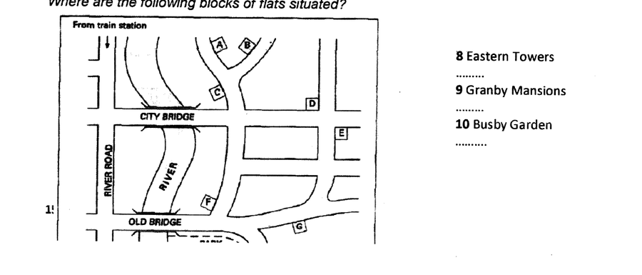 Easylet street map with letters A–H