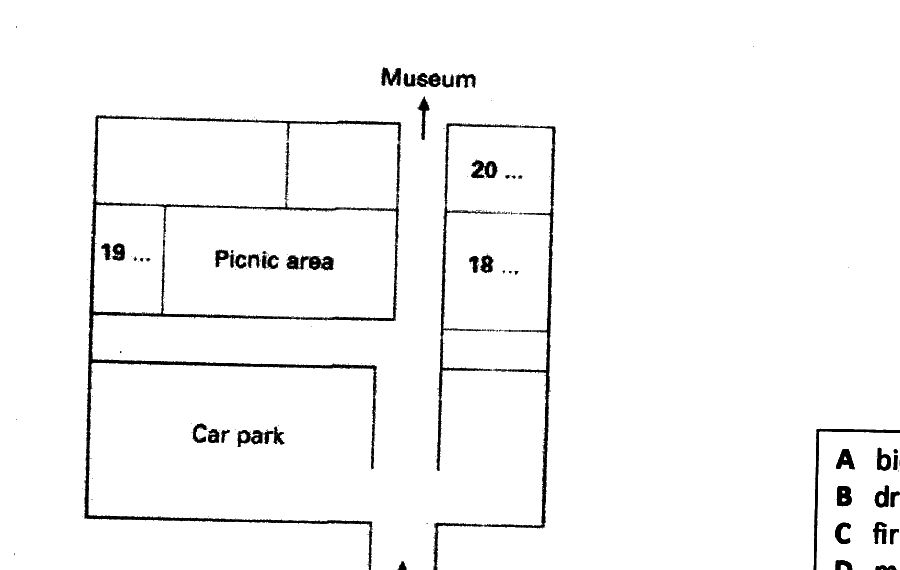 Museum grounds plan with letters A–G