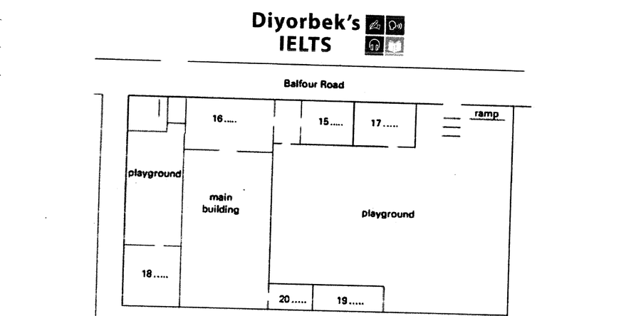 School plan — Balfour Road/Wilson Street with labelled positions 15–20